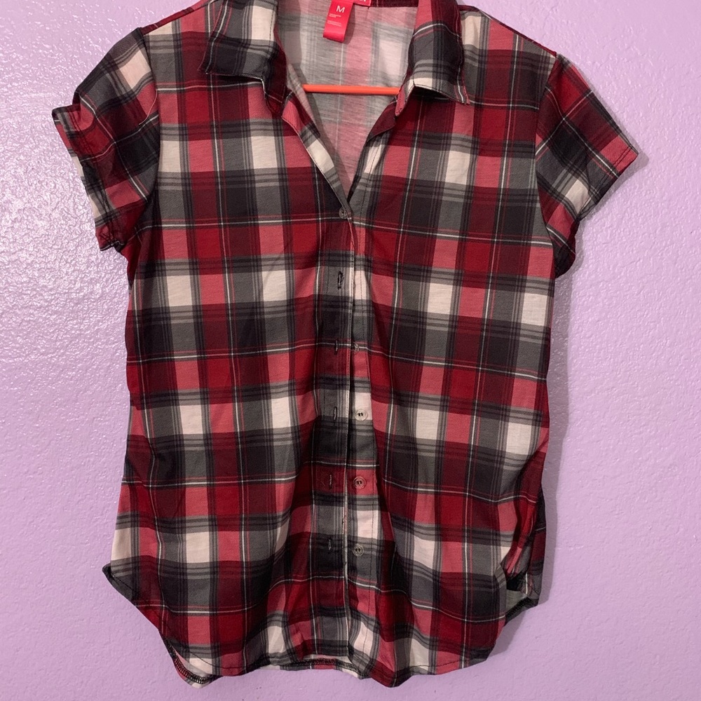 Short sleeve flannel Red size M